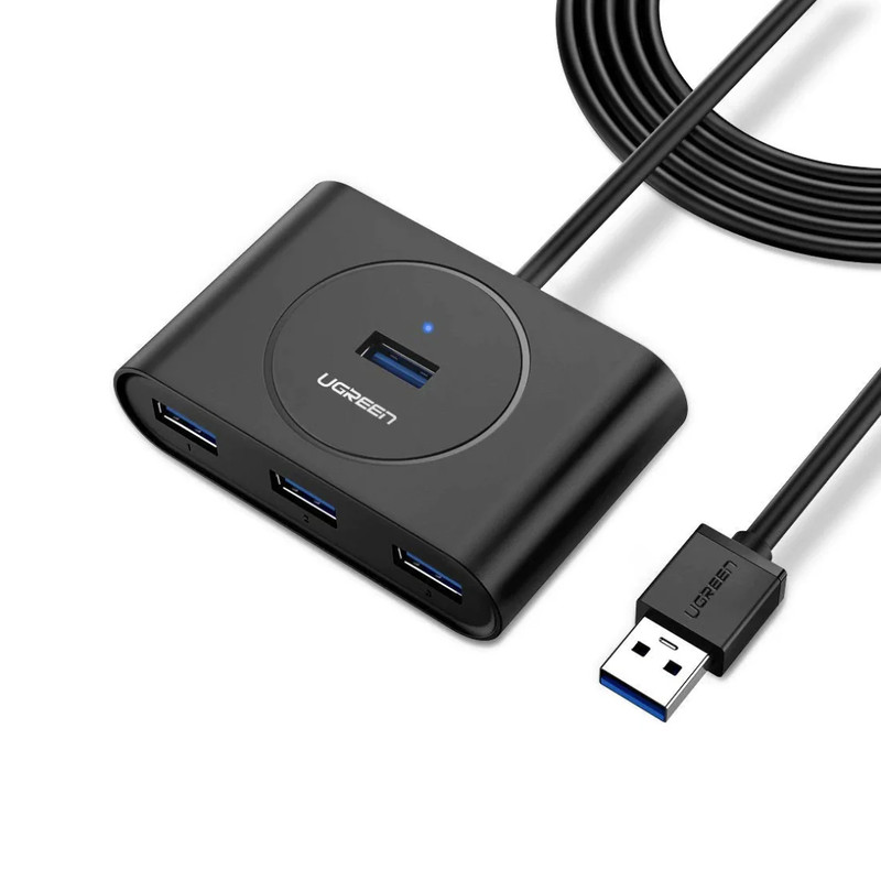 Ugreen USB 3.0 4 Ports Hub 50CM - Black - موزع يو أس بي